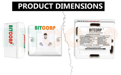 Bitcorp Extension Cord With 1 Socket , 16AMP 3500W Heavy Duty Power Strip, Surge Protected Wire for Home, Office, Electric vehicle Charging, TV, Fridge, Cooler, PC (White) 220V