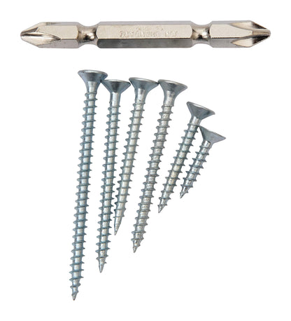 BITCORP Zinc Plated Chipboard Flat Head Tapping Screws / Wood Screw for Industrial & Home Use in Wood & Particle Board (Pack Of 351)