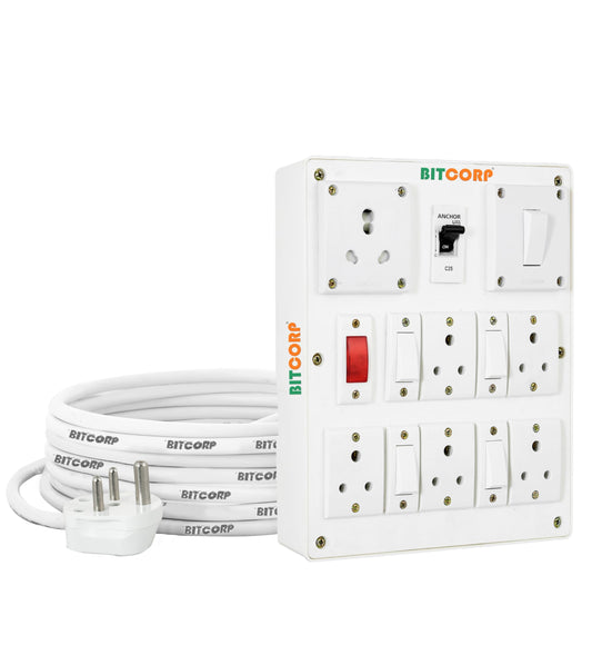 Bitcorp Heavy Duty Extension Board 6 Socket 5 Switch