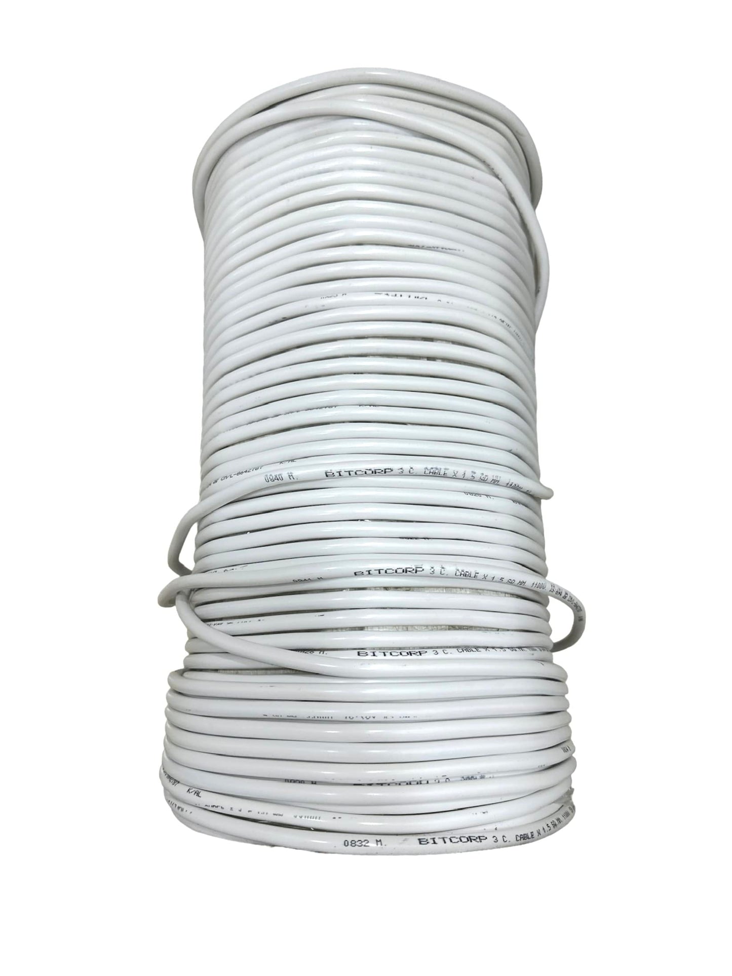 BITCORP 4 mm 3 core copper wire cable cord (white)