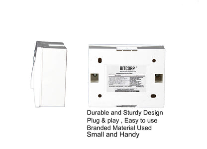 Bitcorp Power Strip With Cotton Wire 1 Socket 1 Switch, 6A 1500W Extension Board with Surge Protection Cord for Home, Office, Fridge, Cooler, Computer, Air Conditioner Cotton Wire (White) 220 Volts