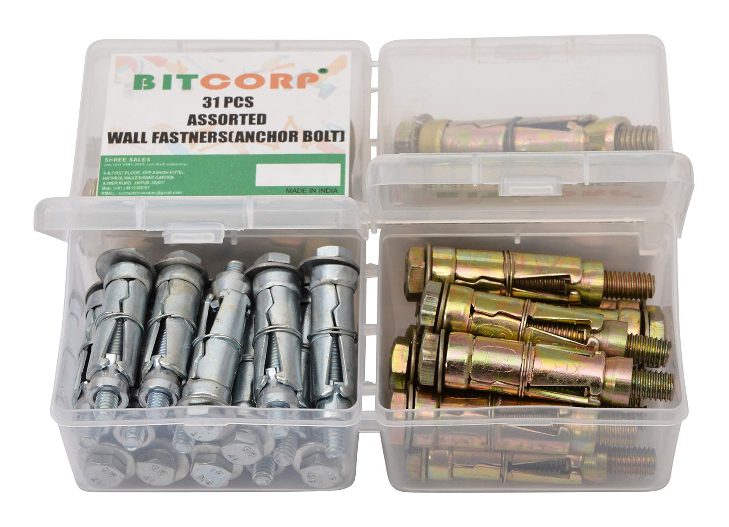 BITCORP Wall Anchor Fasteners Size 6 mm to 12 mm Pack of 12 PCS (Gold)