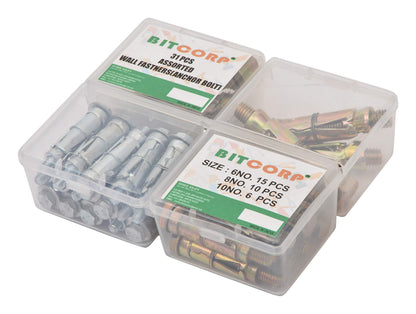 BITCORP Wall Anchor Fasteners Size 6 mm to 12 mm Pack of 12 PCS (Gold)