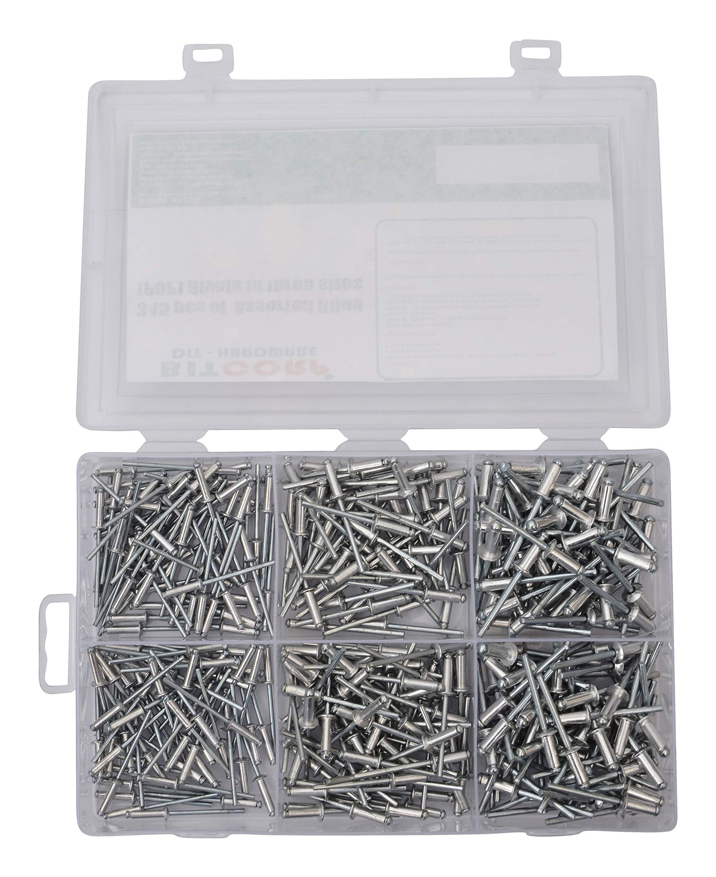BITCORP DIY HARDWARE 345ABRS Metal Assorted Blind (Pop) Rivets In Three Sizes (Pack of 345)