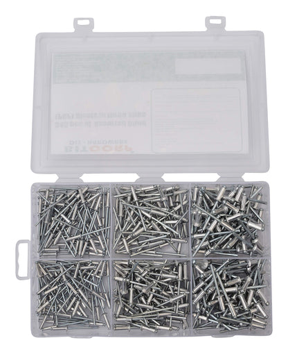 BITCORP DIY HARDWARE 345ABRS Metal Assorted Blind (Pop) Rivets In Three Sizes (Pack of 345)