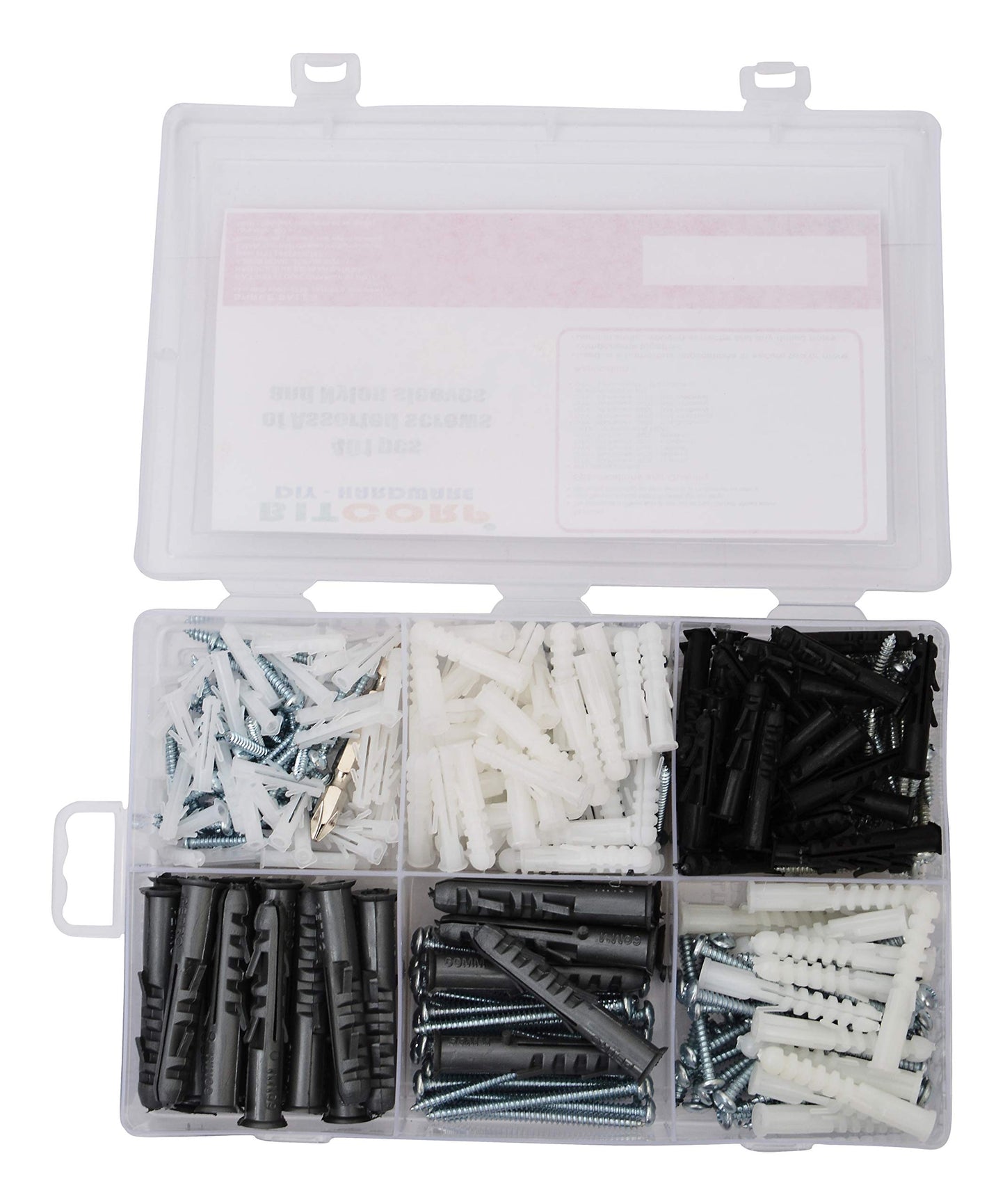 BITCORP DIY Hardware 401ASNS Metal Assorted Screws and Nylon Sleeves (Pack of 210)