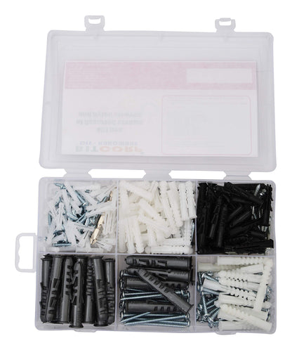 BITCORP DIY Hardware 401ASNS Metal Assorted Screws and Nylon Sleeves (Pack of 210)