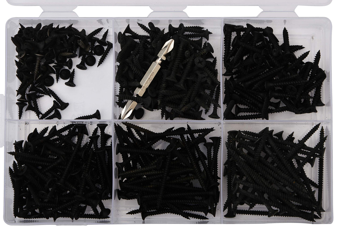 BITCORP DIY Hardware 601ASDS Metal Assorted Self Drilling Philips Black Oxide Fine Threaded Screws (Pack of 601)