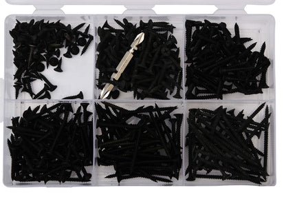 BITCORP DIY Hardware 601ASDS Metal Assorted Self Drilling Philips Black Oxide Fine Threaded Screws (Pack of 601)