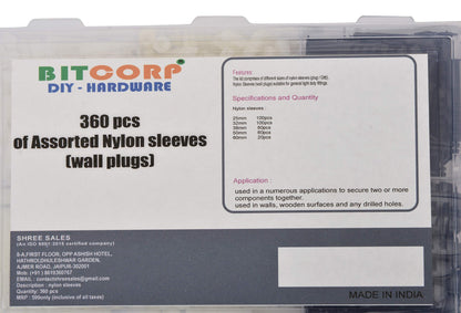 BITCORP DIY Hardware (Kit, Assorted Sleeves(Pack of 360))