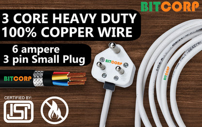 Bitcorp Extension Board with USB , 2 Meter Cable Cord 2500W, 240V, 1 Socket 1 Switch 16A amp , 2 Meter Cable Cord (Polycarbonate) (White)