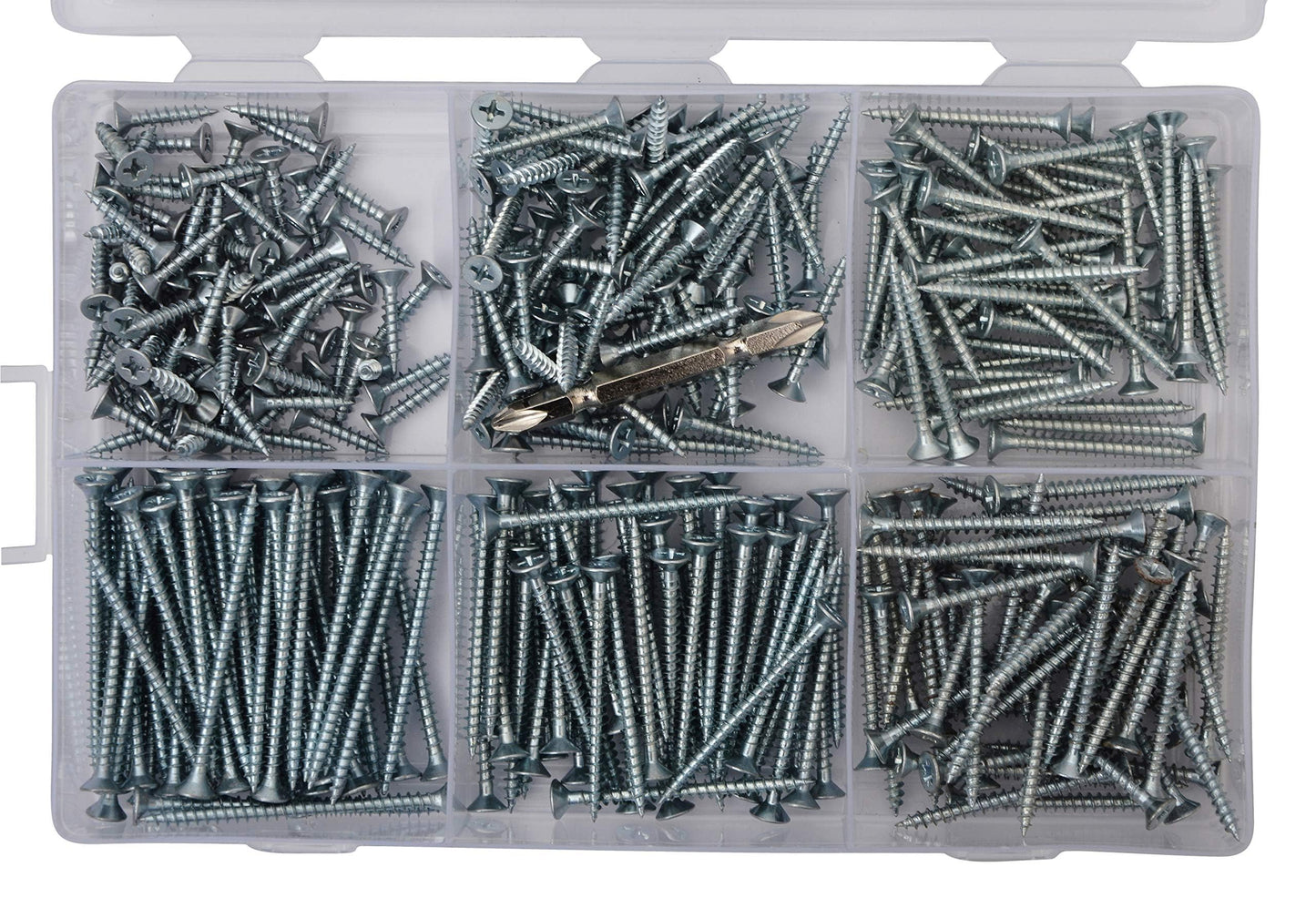 BITCORP Zinc Plated Chipboard Flat Head Tapping Screws / Wood Screw for Industrial & Home Use in Wood & Particle Board (Pack Of 351)